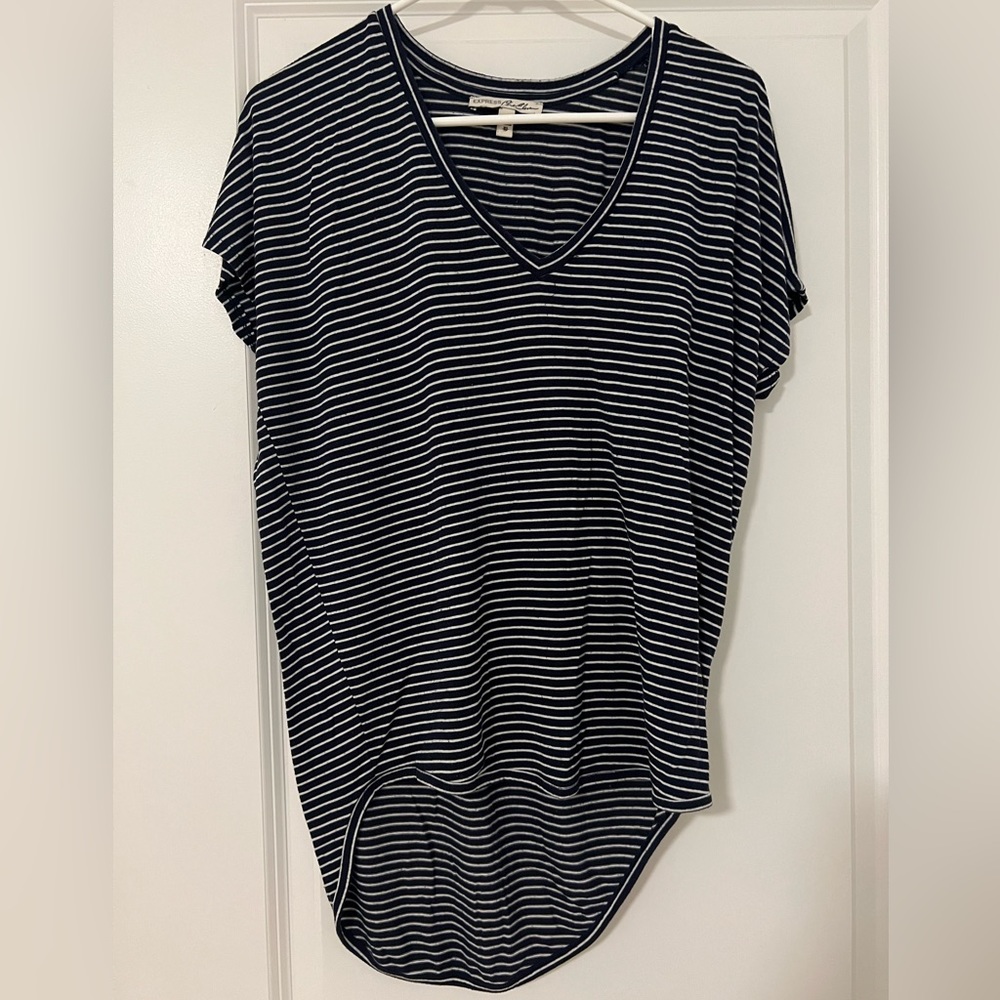 Express Extra Small Black Striped Shirt